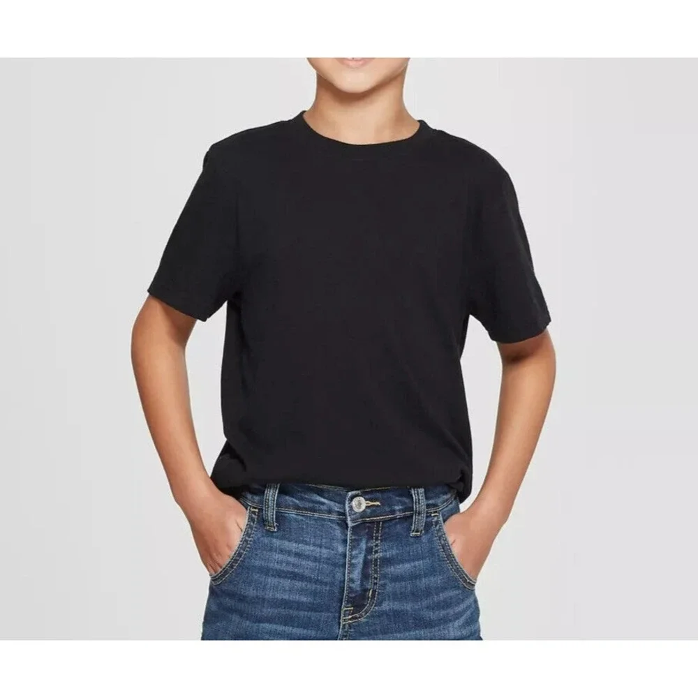 Cat‎ and Jack Kids Black Short Sleeve Crew Neck T Shirt Size S 6